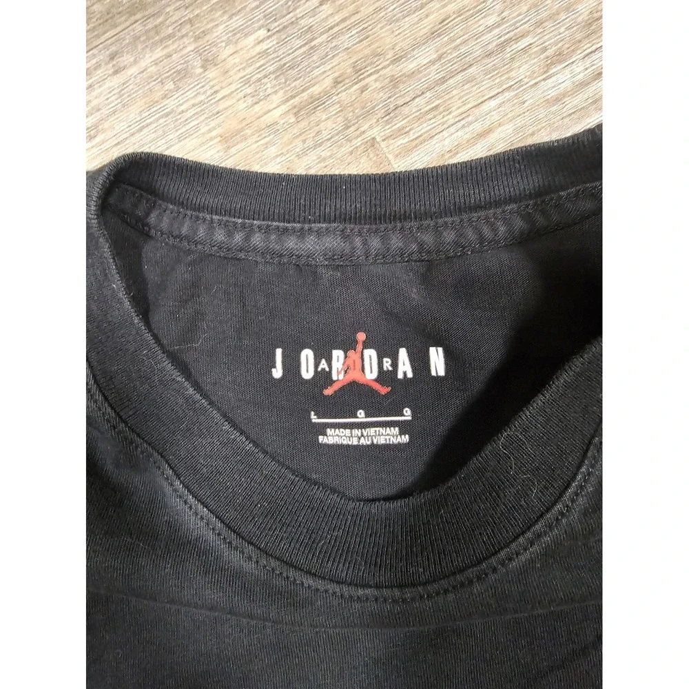Jordan Brand Mens Black Jumpman Logo Graphic T-Shirt Size Large Short Sleeve Tee